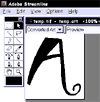 Tracing the letter in Adobe Streamline